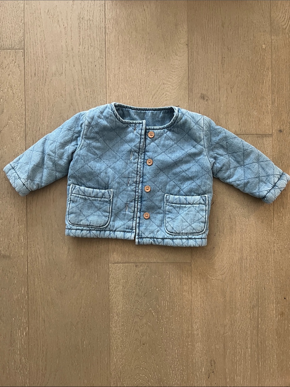 Baby 9 month Little Co. Quilted Light Blue Button-Front Jacket Lauren Conrad